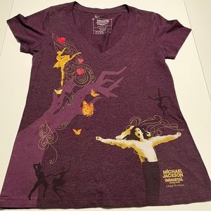 Michael Jackson Women SZ Large Purple Immortal World Tour Cirque Du Soleil Shirt